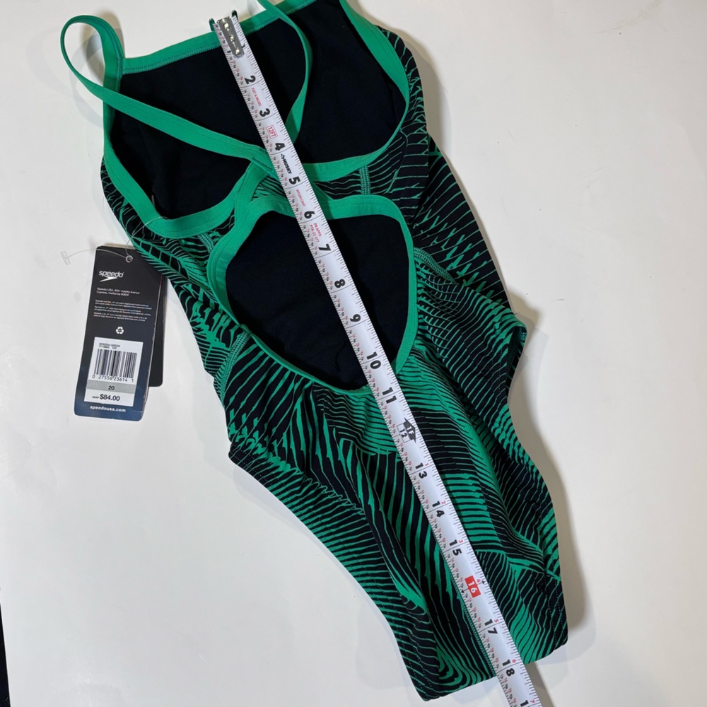 Speedo Swimsuit One Piece Endurance+Flyback Youth Competitive Blue Green S/4 - Picture 9 of 11